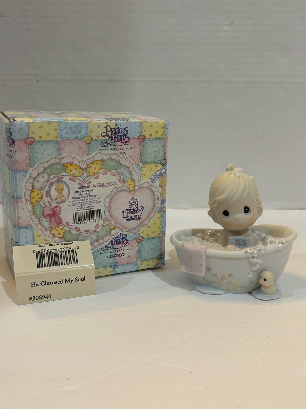 VINTAGE PRECIOUS MOMENTS “He Cleansed My Soul” Porcelain Figurine